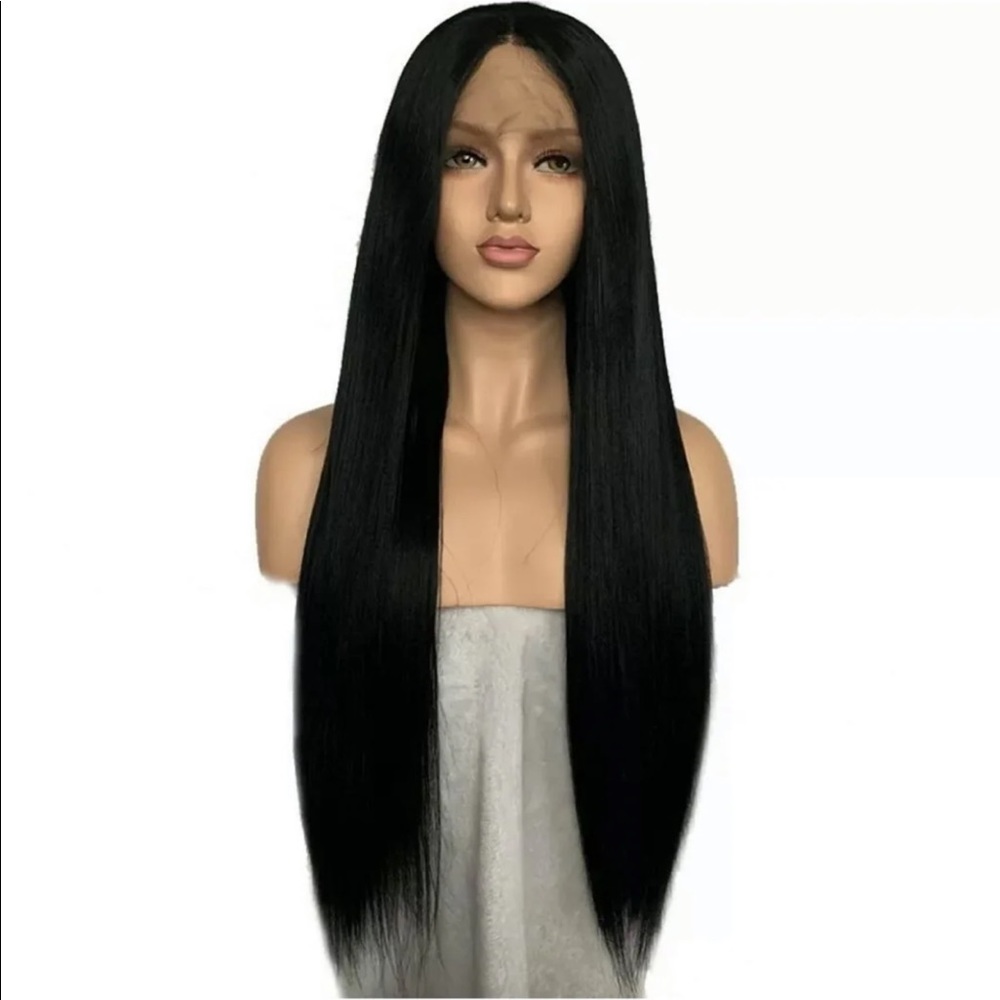 Black lace front wig